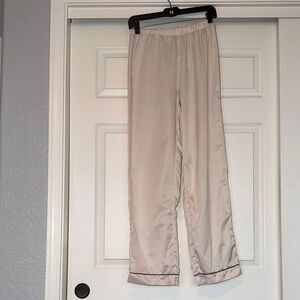 Cream Satin Pajama Pants